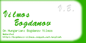 vilmos bogdanov business card